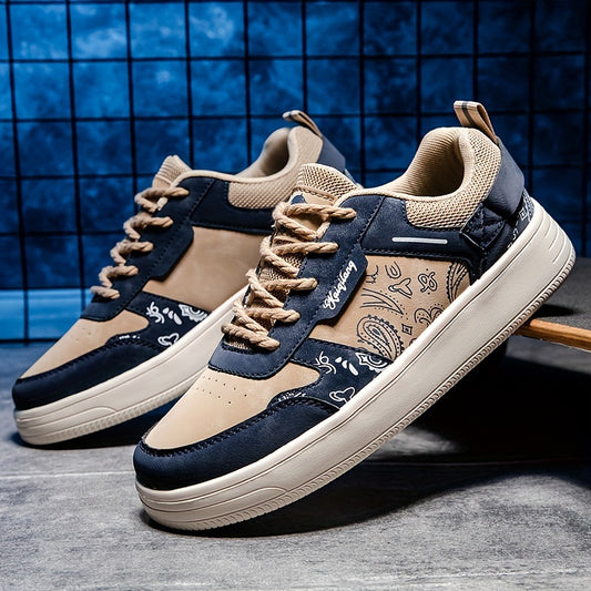 Kaiqilang Sneakers - Comfortable Running Footwear with Geometric Design, Breathable Mesh Lining, and Durable MD Sole - Versatile for All Seasons, Lace-Up Skate Style