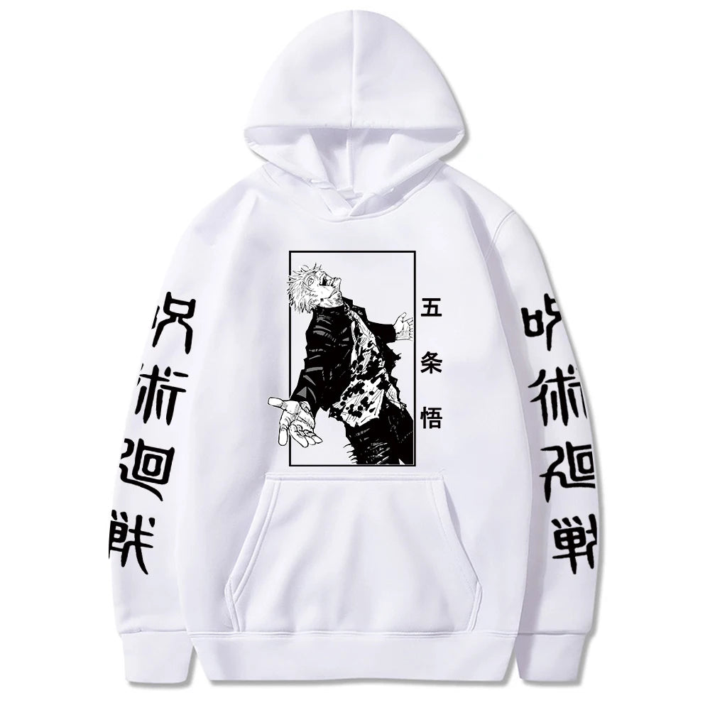 Male Anime Hoodies Sweatshirt Funny Manga Satoru Gojo Graphic Men Casual Harajuku Hoody Clothes