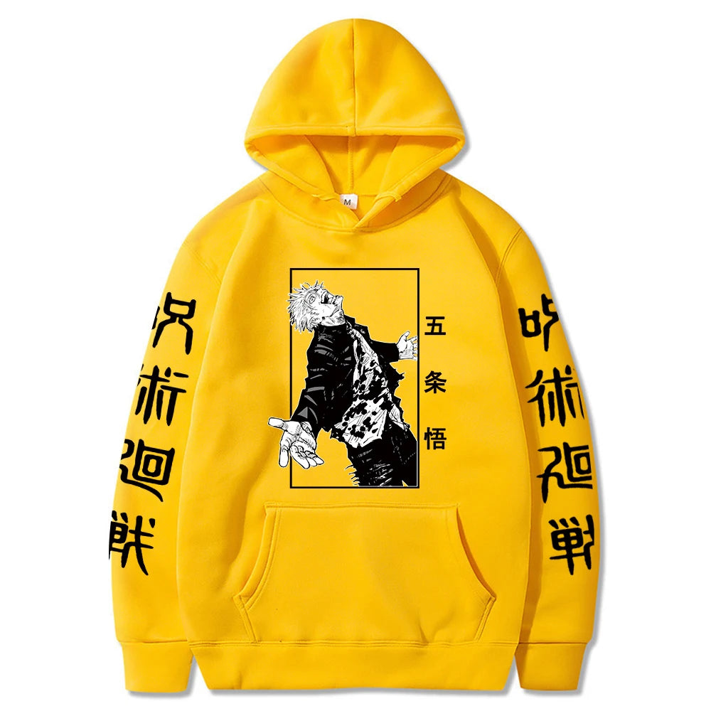 Male Anime Hoodies Sweatshirt Funny Manga Satoru Gojo Graphic Men Casual Harajuku Hoody Clothes