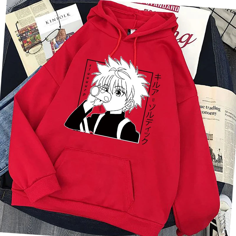 Japanese Anime Hoodies Hunter X Hunter Men Women Pullovers Hoodies Sweatshirts Killua Zoldyck Hisoka 90s Hoody Tops Mens Hoodies