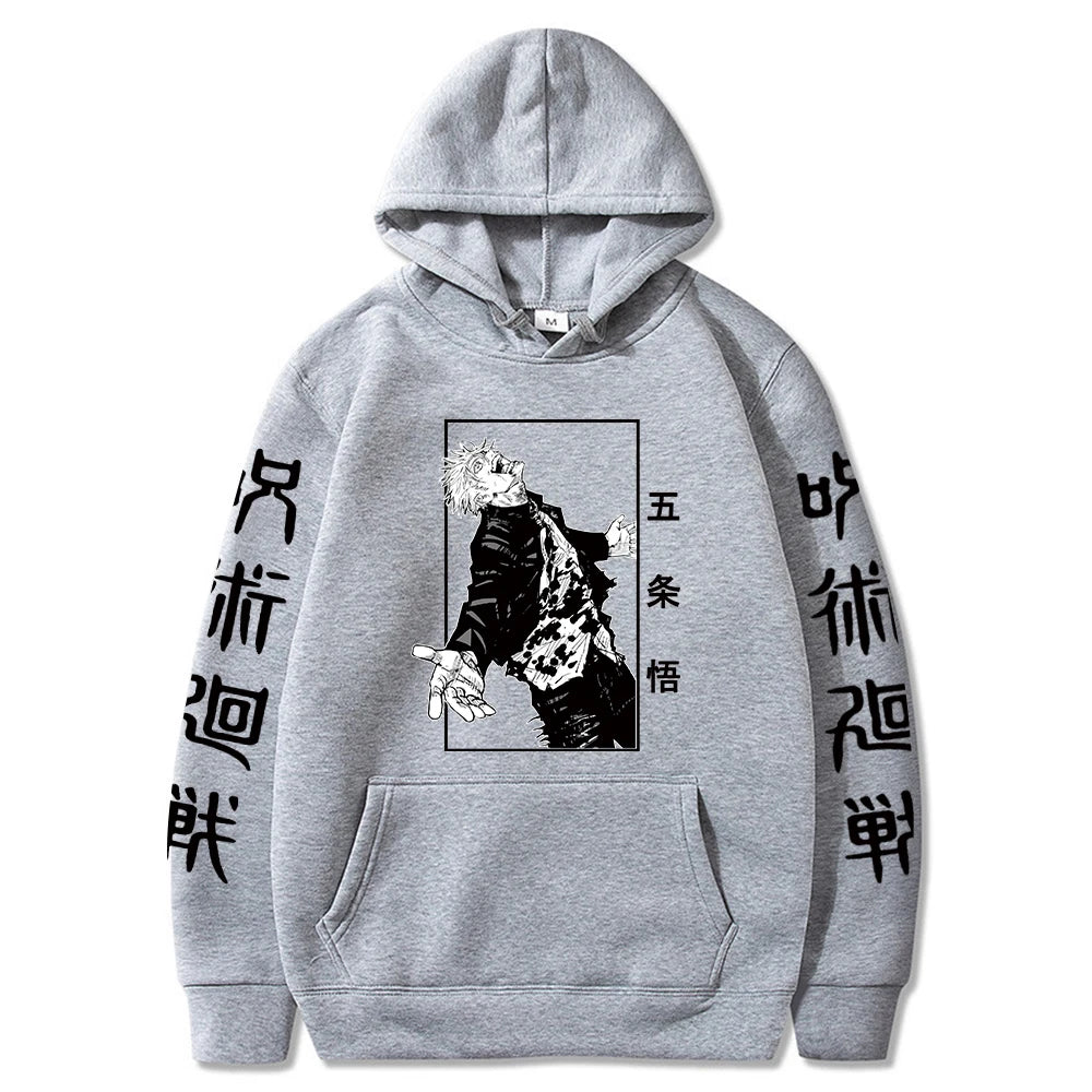 Male Anime Hoodies Sweatshirt Funny Manga Satoru Gojo Graphic Men Casual Harajuku Hoody Clothes