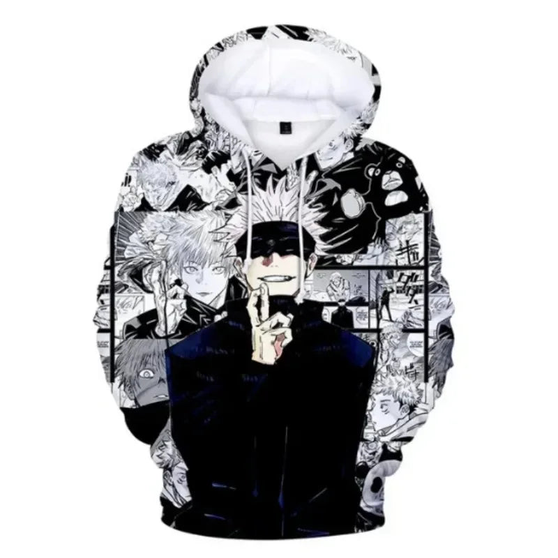 2024 Satoru Gojo 3D Print Men Hoodies Tops Autumn Long Sleeve Anime Hoodie Men Women Sweatshirt Oversized Streetwear Kids Hoodie