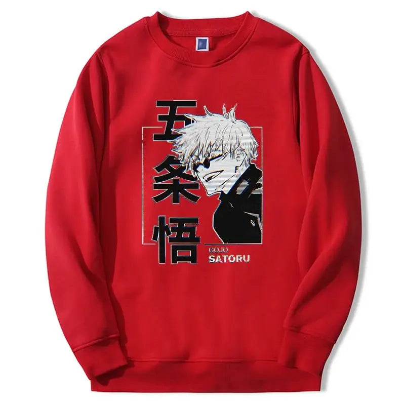 Jujutsu Kaisen Gojo Satoru Hoodie Fashion Designer Sweatshirts Japan Anime Pullover Long Sleeve Harajuku Pink Bigsize Streetwear