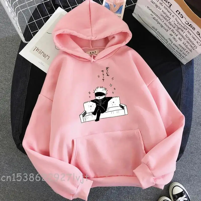 Jujutsu Kaisen Anime Hoodie Women Gojo Satoru Print 2024 Spring Aesthetic Sweatshirt Harajuku Streetwear Tops Dropshipping