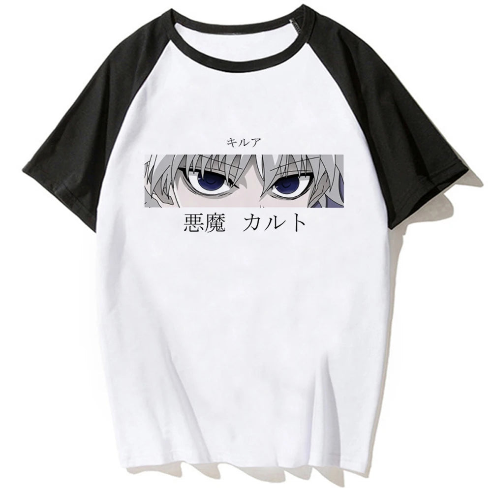 Killua Zoldyck t shirt women soft fabric Tee girl harajuku anime graphic clothes