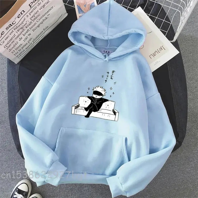 Jujutsu Kaisen Anime Hoodie Women Gojo Satoru Print 2024 Spring Aesthetic Sweatshirt Harajuku Streetwear Tops Dropshipping