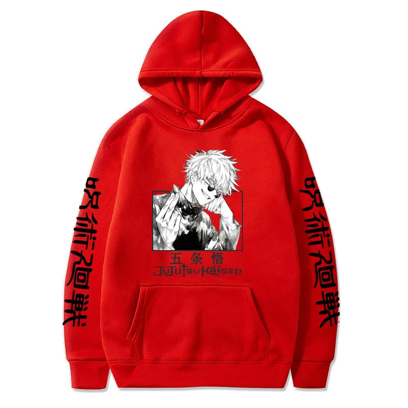 Jujutsu Kaisen Anime Hoodie for Men Women Gojou Satoru Print Hooded Pullovers Harajuku Manga Sweatshirts Fleece Autumn Winter