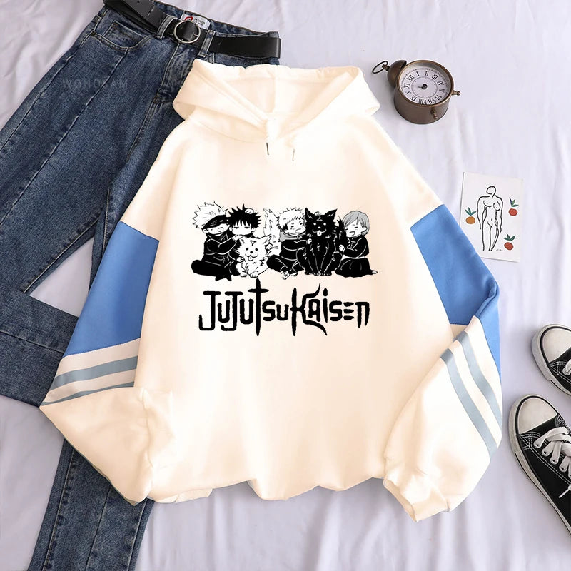 Anime Jujutsu Kaisen Hoodie Kawaii Gojo Satoru Graphic Hoodie Autumn Winter Plus Size Hoodies 2023 Hot Manga Print Sweatshirts