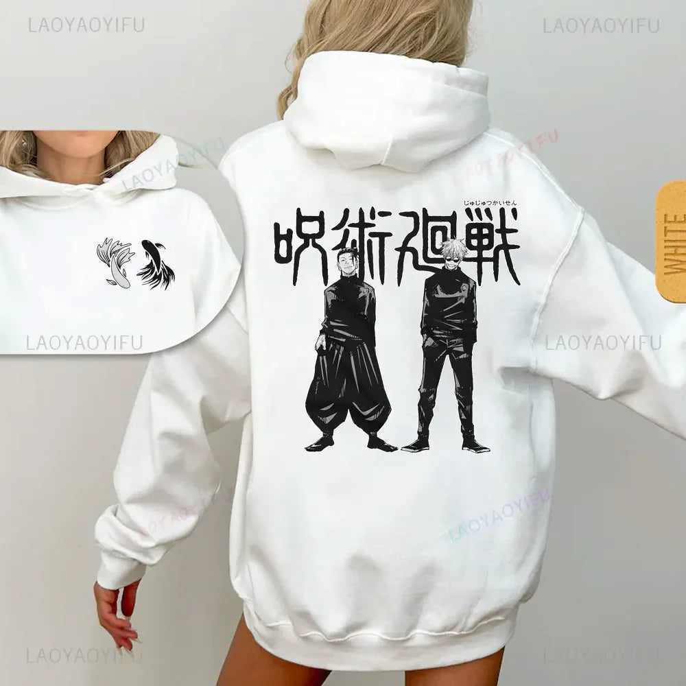 Jujutsu Kaisen Hoodie Gojo Satoru Hoodie Japanese Anime Print Hoodie Autumn/Winter Long Sleeve Loose Casual Cool Streetwear