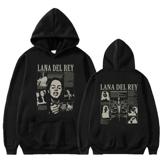 Fashion Singer Lana Del Rey Men's Hoodie Men's and Women's Fashion Simple Long sleeved Pullover Street Trend Large Sweatshirt