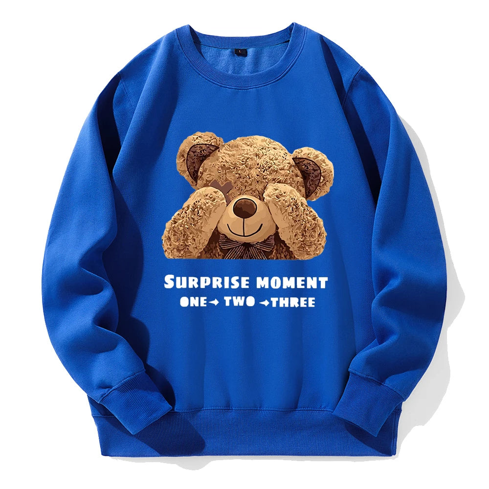 A Little Bear Covering Its Eyes Women Hoodies Harajuku Crewneck Hoodie Fashion Oversize Hoody Casual Comfortable Clothes Female