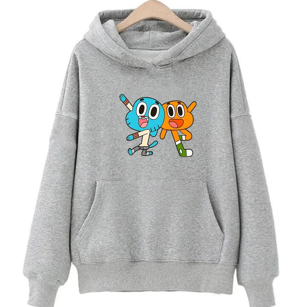 Gumball Wattersonn Anime Print Hoodies Cute Cat Graphic Clothes Women/men Casual Long Sleeve Sweatshirts Band High Quality Hoody