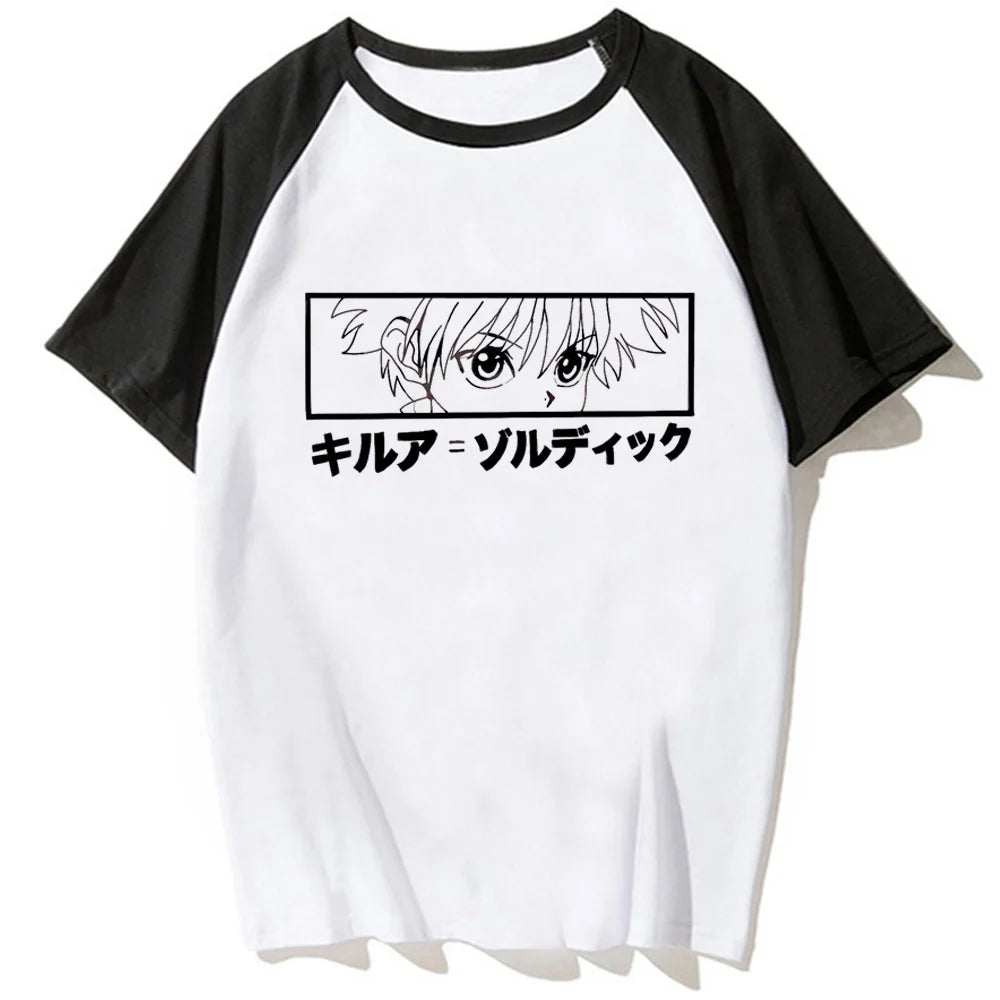 Killua Zoldyck t shirt women soft fabric Tee girl harajuku anime graphic clothes