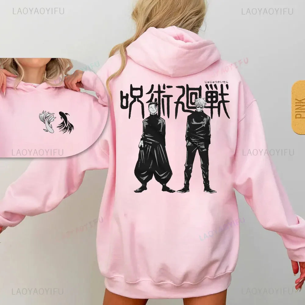 Jujutsu Kaisen Hoodie Gojo Satoru Hoodie Japanese Anime Print Hoodie Autumn/Winter Long Sleeve Loose Casual Cool Streetwear