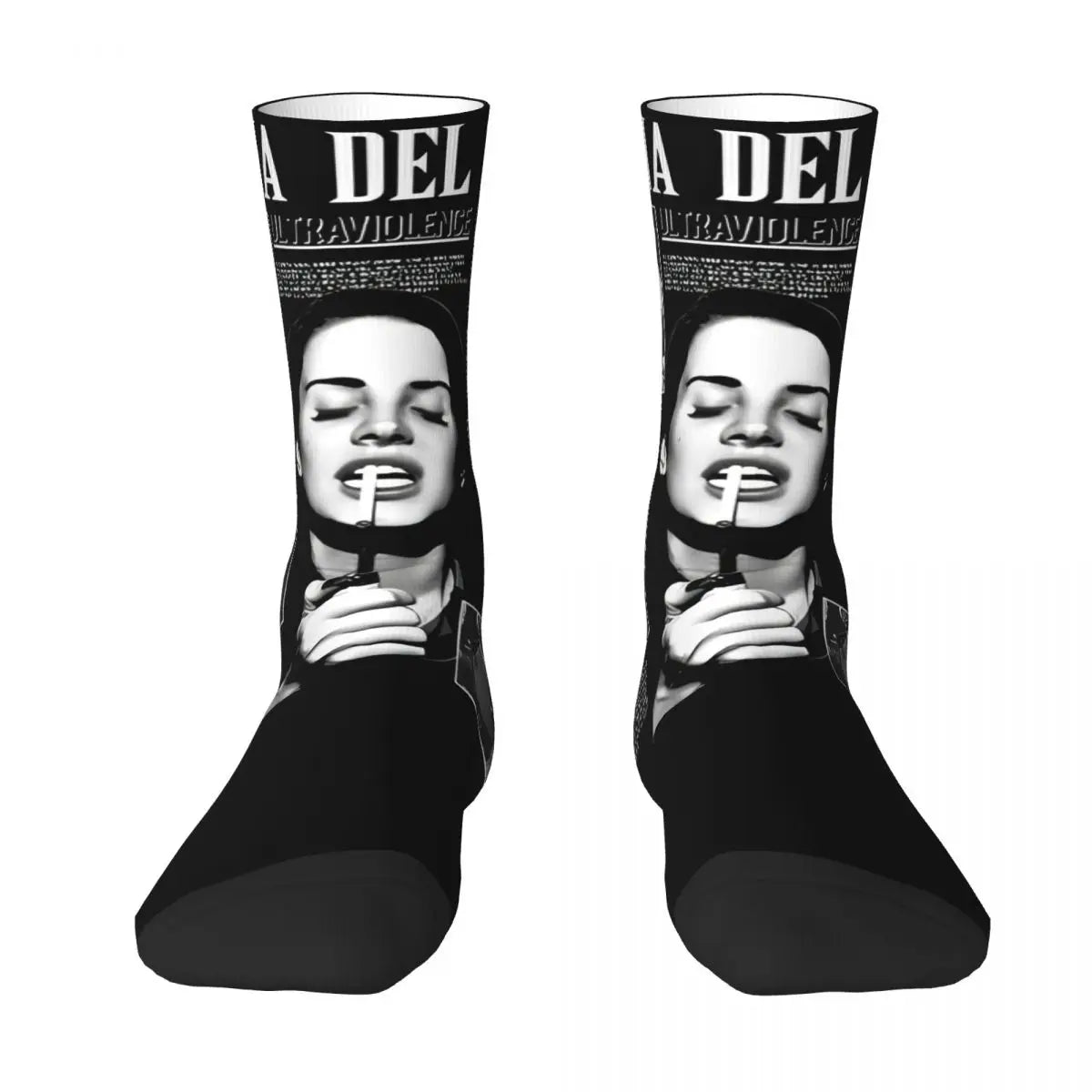 Lana Del Rey Ldr Theme Design Socks Product for Party Wear Breathable Crew Socks