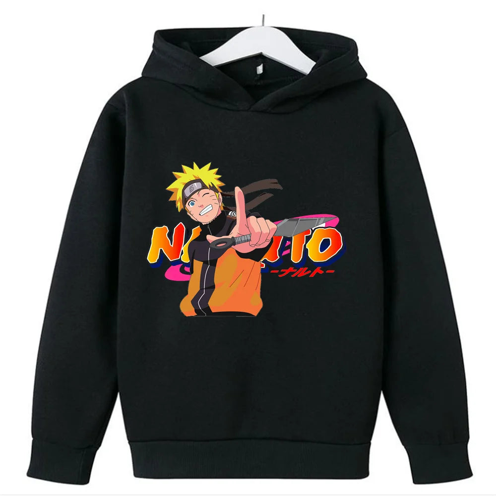 2024 New Naruto Kids Cartoon Hoodie Sweatshirt Japanese Anime Boys Girls Sport Sweater Cosplay Costume Children Pullovers Tops