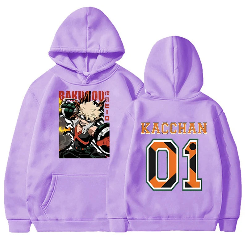 New Women Men Autumn And Winter Hoodies Anime Bakugou Katsuki Printed Hoodie Street Outdoor Hooded Hip Hop Sweatshirt