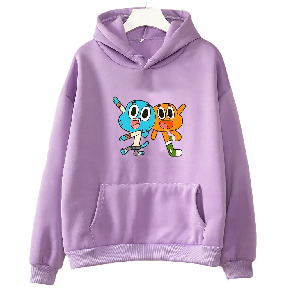 Gumball Wattersonn Anime Print Hoodies Cute Cat Graphic Clothes Women/men Casual Long Sleeve Sweatshirts Band High Quality Hoody