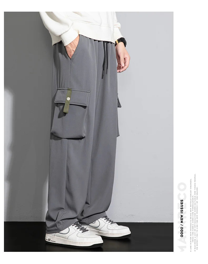 8XL Cargo Pants Men Spring Autumn Winter Outdoor Hiking Pant Man Korean Fashion Casual Loose Straight Plus Size Pants