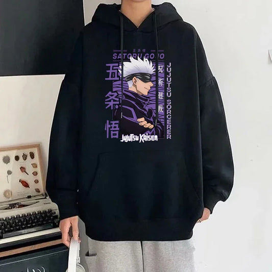 Hot Anime Gojo Satoru High Quality Men's and Women's Hoodie Fashion Y2k Harajuku Street Sweatshirt