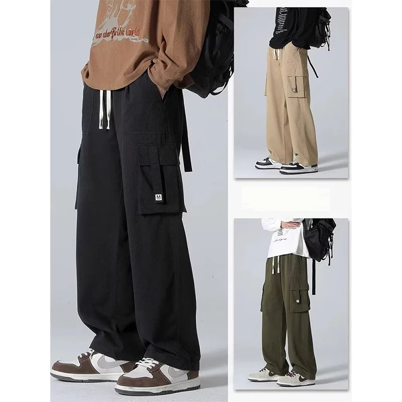 Pants men's workwear pants trendy brand men's spring and autumn new style high arcade functional pants loose straight leg casual