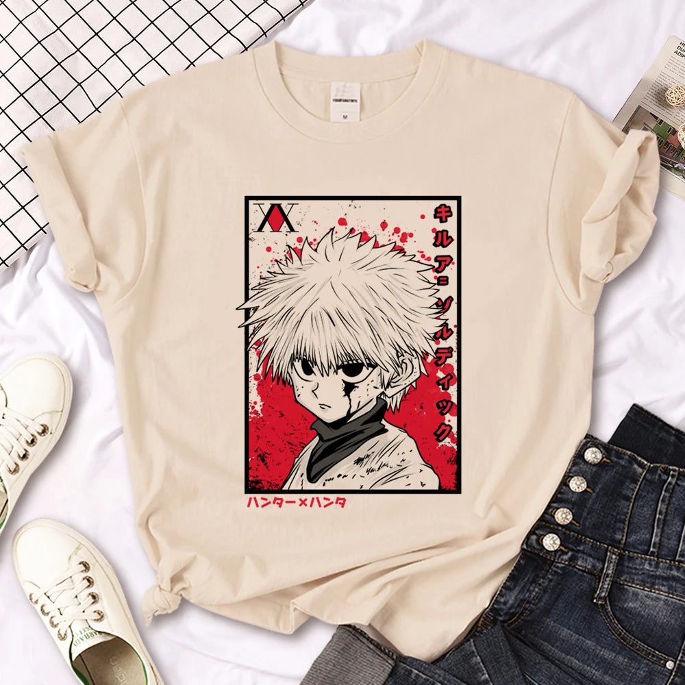 Killua Zoldyck t shirt women anime youthful streetwear Tee girl comic clothes