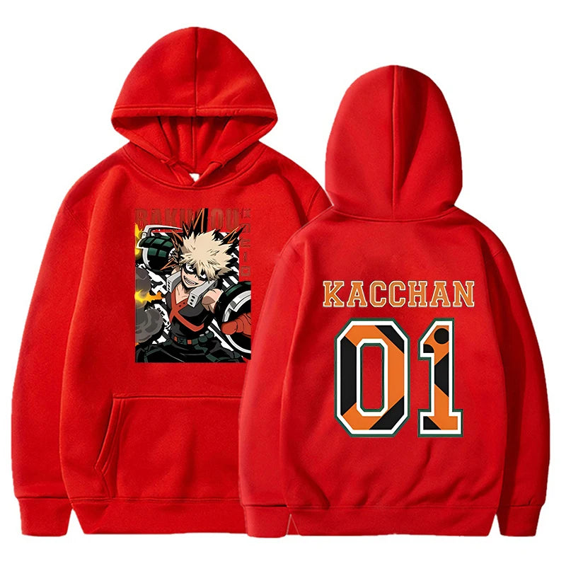 New Women Men Autumn And Winter Hoodies Anime Bakugou Katsuki Printed Hoodie Street Outdoor Hooded Hip Hop Sweatshirt