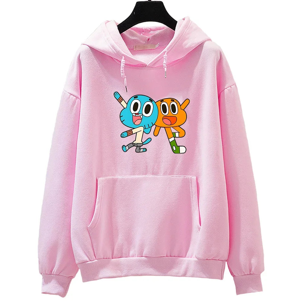 Gumball Wattersonn Anime Print Hoodies Cute Cat Graphic Clothes Women/men Casual Long Sleeve Sweatshirts Band High Quality Hoody