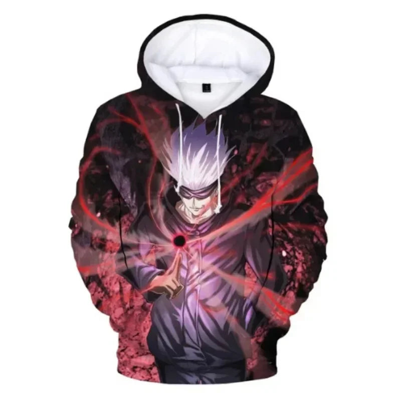 2024 Satoru Gojo 3D Print Men Hoodies Tops Autumn Long Sleeve Anime Hoodie Men Women Sweatshirt Oversized Streetwear Kids Hoodie