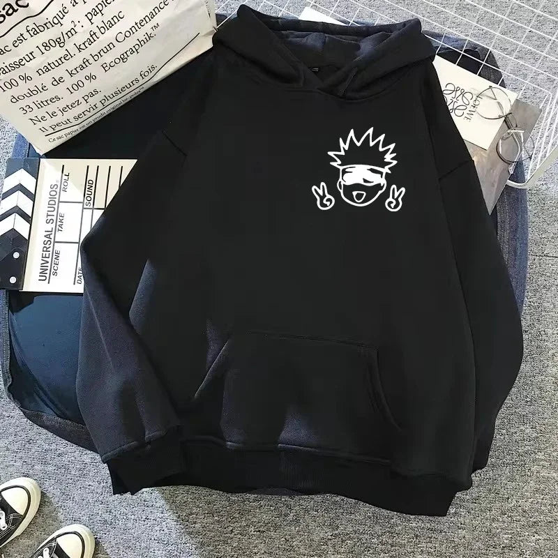 2024 Spring Autunm Unisex Jujutsu Kaisen Anime Hoodies Sweatshirts Large Animated DesignsKawaii Gojo Satoru Graphic Streetwear