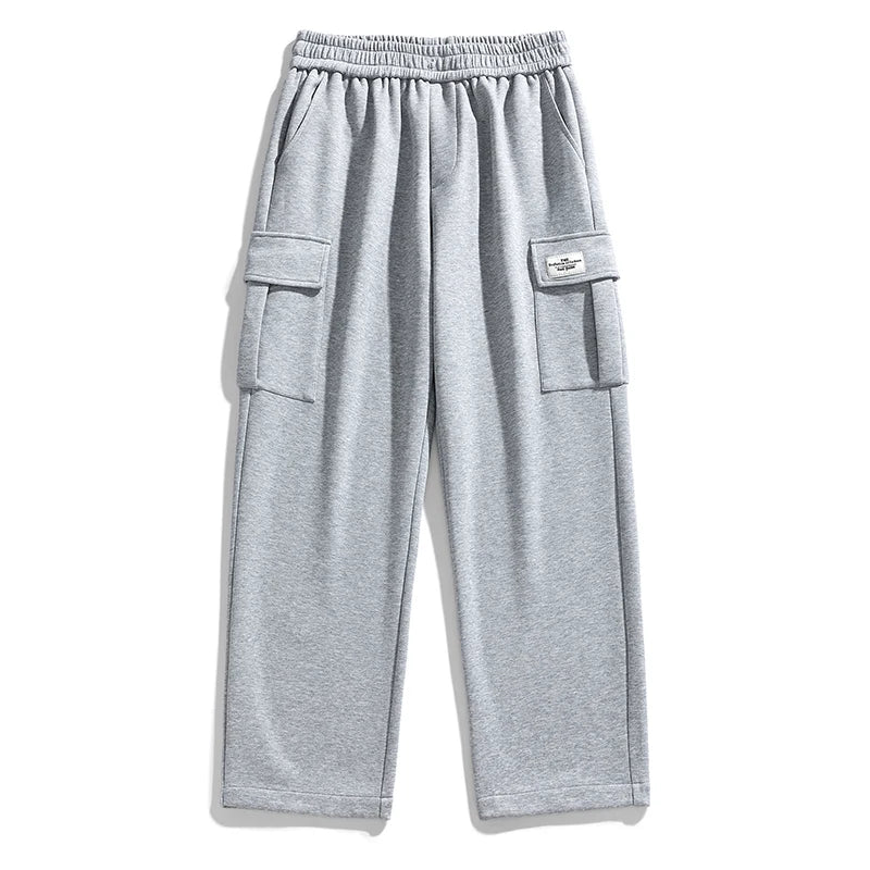 Large Size M-8XL Men's Casual Pants Autumn and Winter Loose Sports Joggers Oversized Straight Elastic Waist Tooling Sweatpants