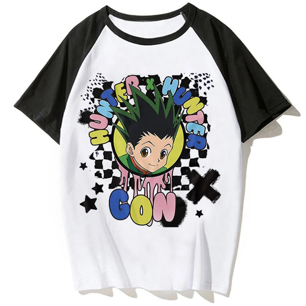 Killua Zoldyck t shirt women soft fabric Tee girl harajuku anime graphic clothes