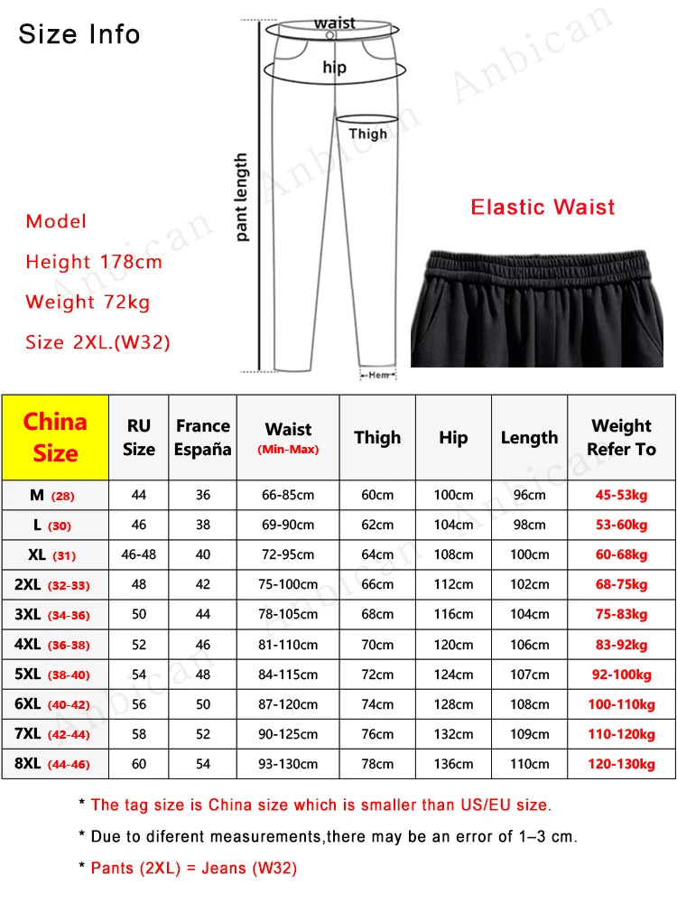 Winter Fleece Sweatpants Men Multi-Pockets Thick Warm Knit Cargo Pants Wide Leg Cotton Straight Sports Trousers Big Size 8XL