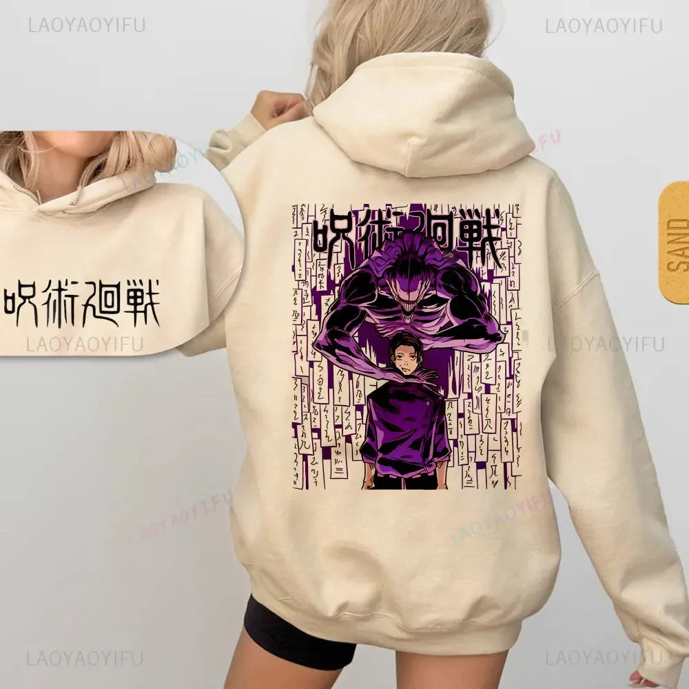 Jujutsu Kaisen Hoodie Gojo Satoru Hoodie Japanese Anime Print Hoodie Autumn/Winter Long Sleeve Loose Casual Cool Streetwear