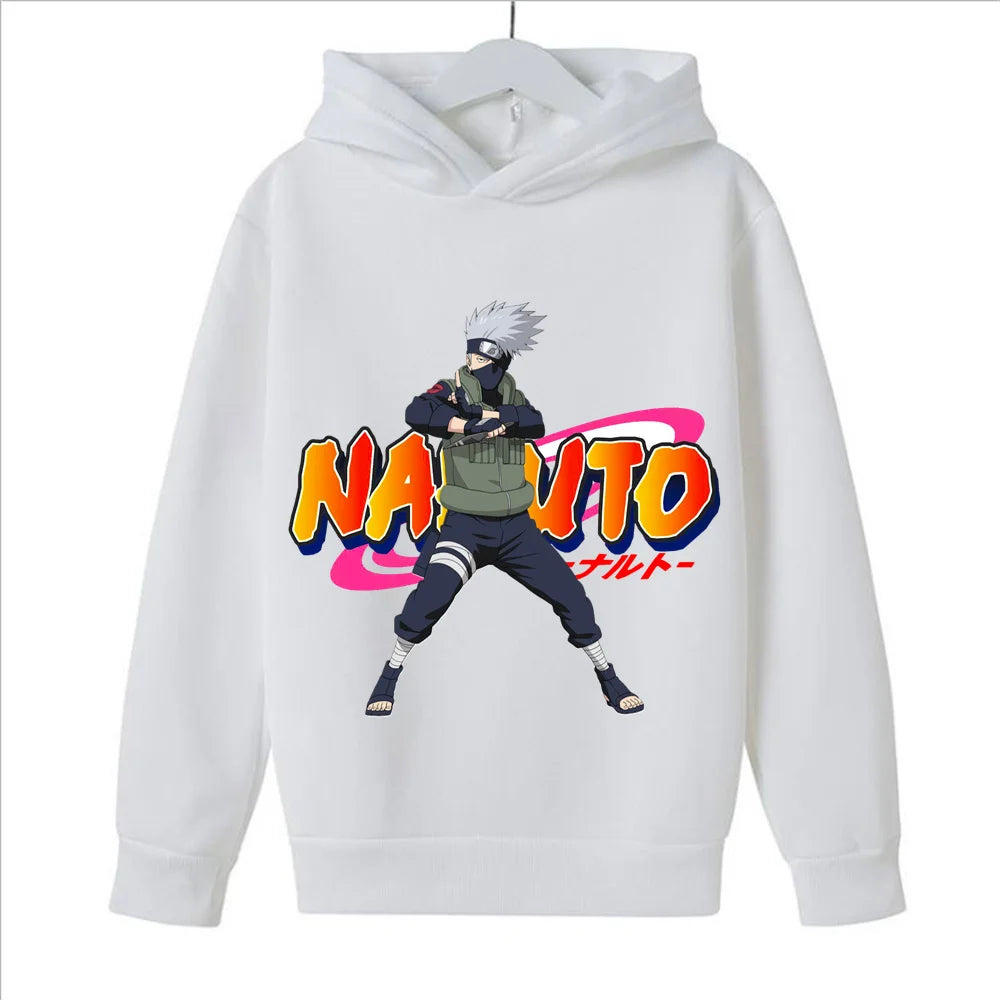 2024 New Japanese Anime Naruto Role-playing Costume Boy Hoodie Sweatshirt Hat Children's Top Harajuku Street Wear