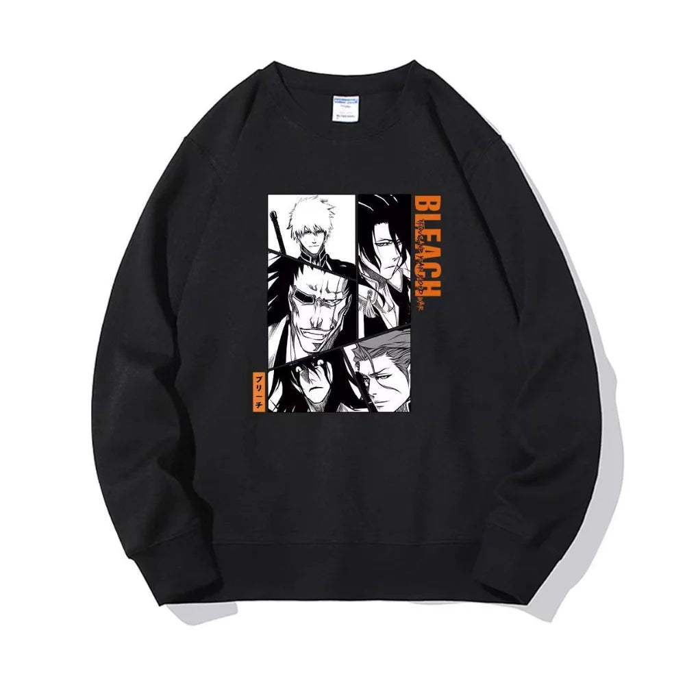 Bleach Anime Sweatshirts Manga Graphic Winter Oversized Men Pullover Tracksuit Women Long Sleeve Top Streetwear Couple Clothes