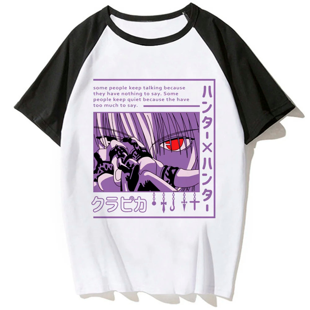 Killua Zoldyck t shirt women soft fabric Tee girl harajuku anime graphic clothes