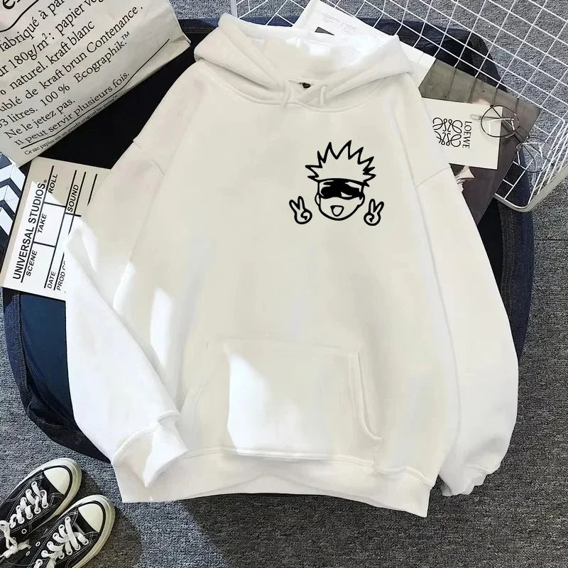 2024 Spring Autunm Unisex Jujutsu Kaisen Anime Hoodies Sweatshirts Large Animated DesignsKawaii Gojo Satoru Graphic Streetwear