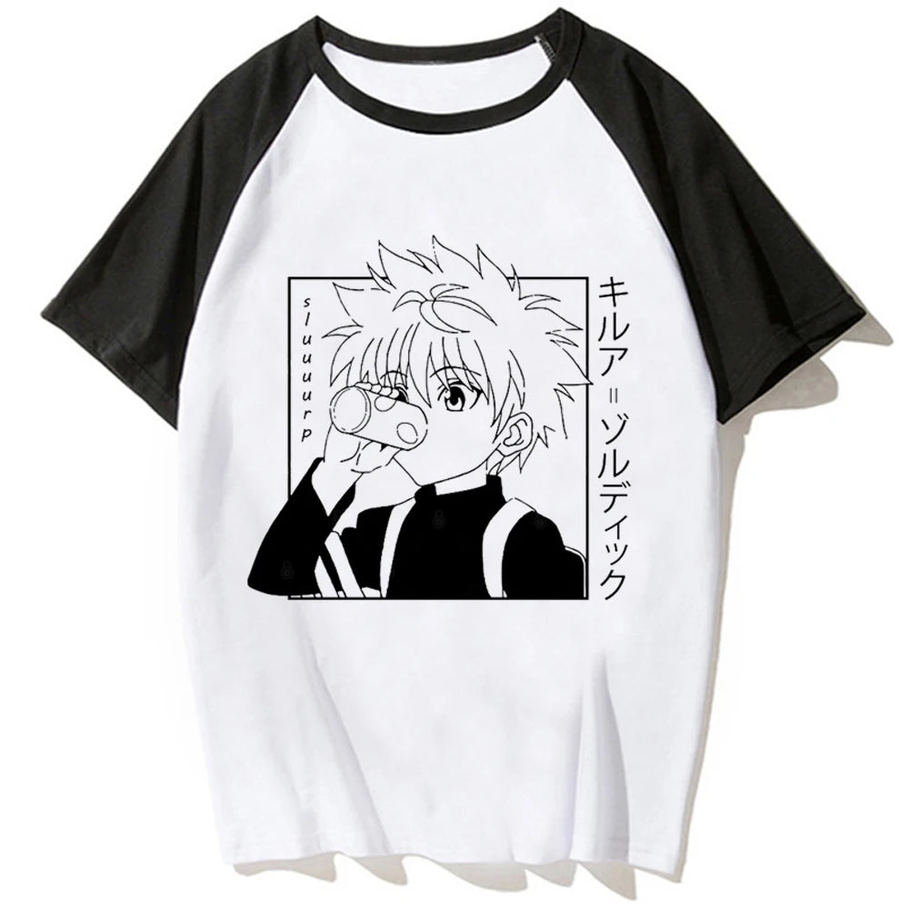 Killua Zoldyck t shirt women soft fabric Tee girl harajuku anime graphic clothes