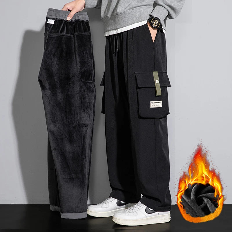 8XL Cargo Pants Men Spring Autumn Winter Outdoor Hiking Pant Man Korean Fashion Casual Loose Straight Plus Size Pants