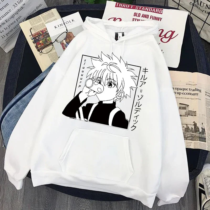 Japanese Anime Hoodies Hunter X Hunter Men Women Pullovers Hoodies Sweatshirts Killua Zoldyck Hisoka 90s Hoody Tops Mens Hoodies