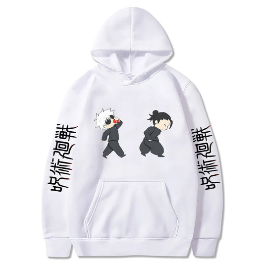 Jujutsu Kaisen Anime Hoodies Cartoon Satoru Gojo Cute Print Men Women Pullovers Autumn Winter Casual Plus Size Sweatshirts