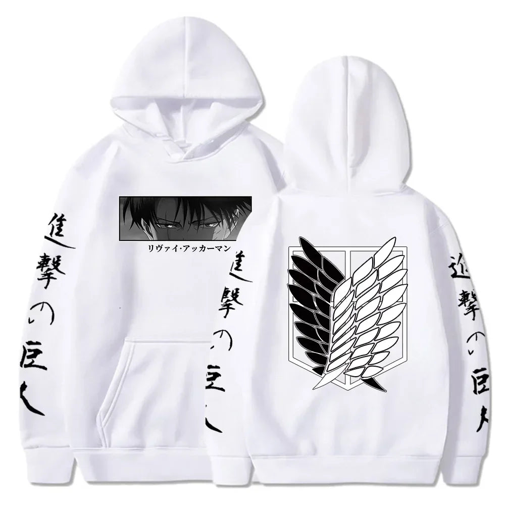 Attack on Titan Levi Kyojin No Shingeki Anime Print Hoodie Sweatshirt Men Women Harajuku Pullover Plus Size