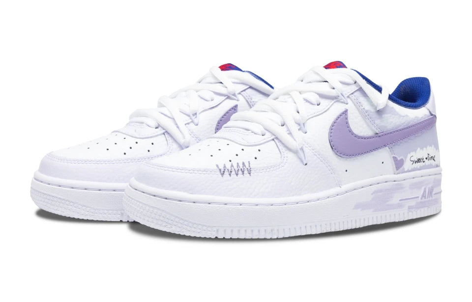 【Customize】Nike Air Force 1 Skateboarding Shoes Women's Low-top White/purple-CT3839-101