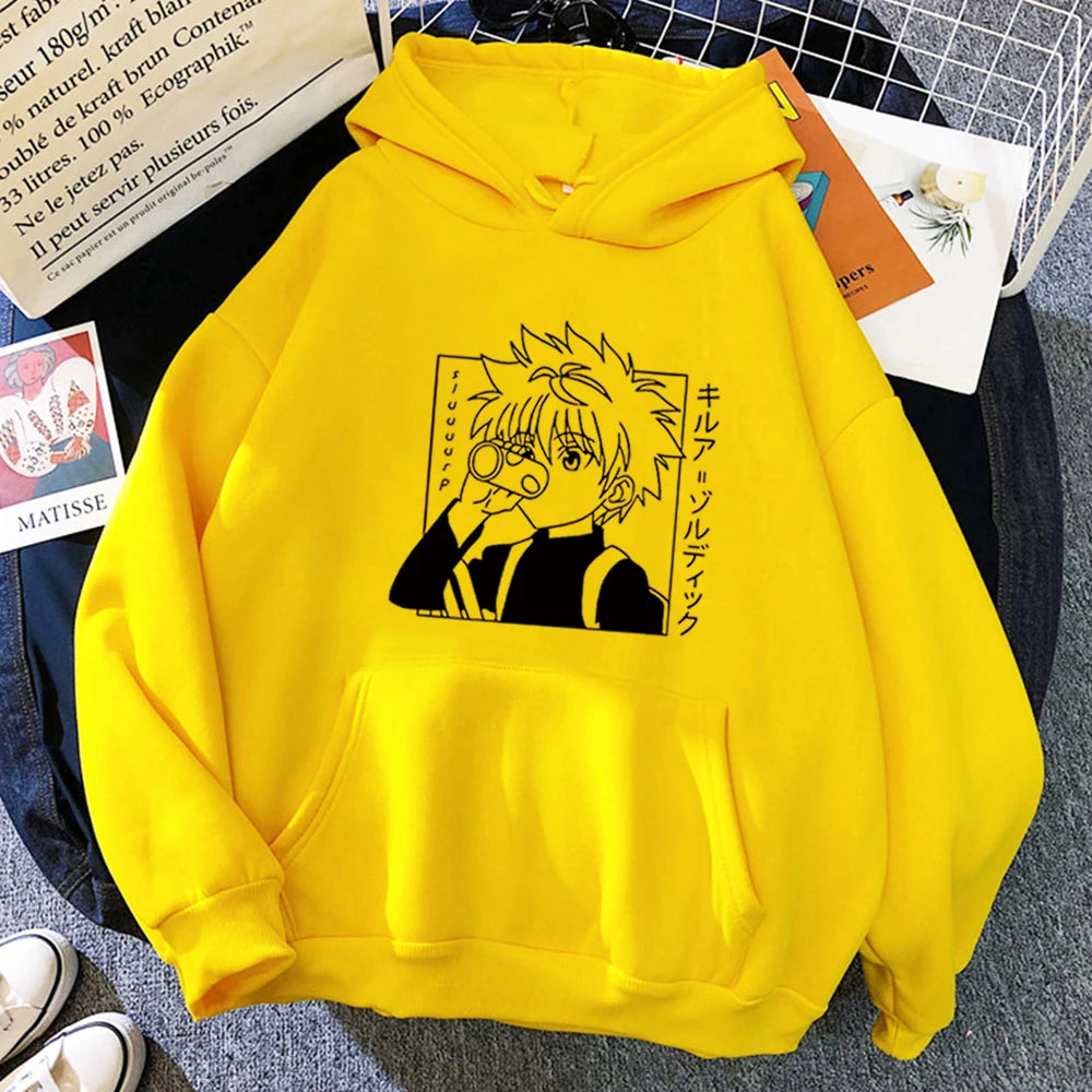 Hunter X Hunter  Anime Hoodie for Men Women Kurapika Manga Sweatshirts Fleece Autumn Winter Gothic Harajuku Hooded Pullover