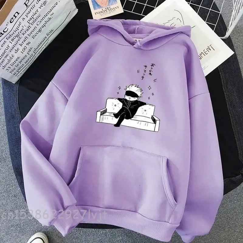 Jujutsu Kaisen Anime Hoodie Women Gojo Satoru Print 2024 Spring Aesthetic Sweatshirt Harajuku Streetwear Tops Dropshipping