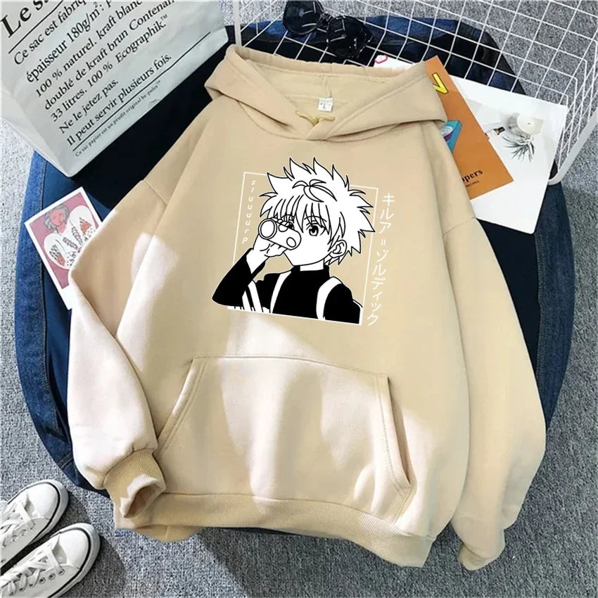 Hunter X Hunter  Anime Hoodie for Men Women Kurapika Manga Sweatshirts Fleece Autumn Winter Gothic Harajuku Hooded Pullover