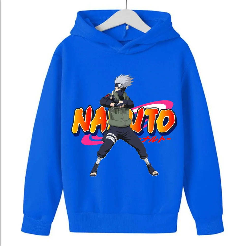 2024 New Japanese Anime Naruto Role-playing Costume Boy Hoodie Sweatshirt Hat Children's Top Harajuku Street Wear