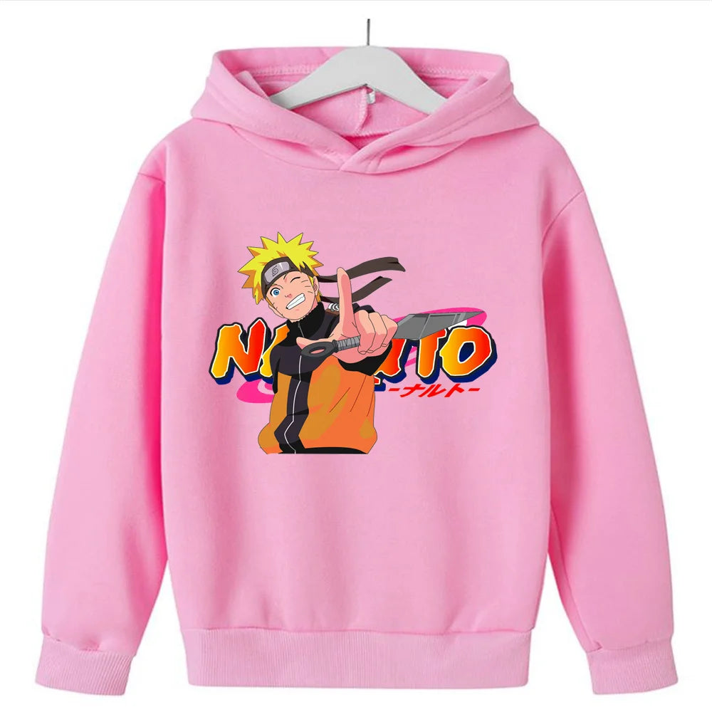 2024 New Naruto Kids Cartoon Hoodie Sweatshirt Japanese Anime Boys Girls Sport Sweater Cosplay Costume Children Pullovers Tops