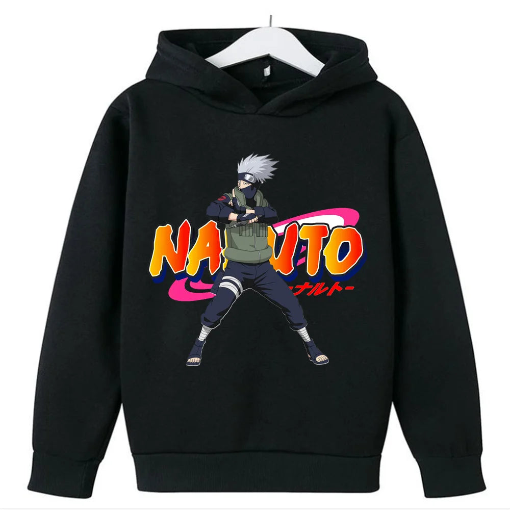 2024 New Japanese Anime Naruto Role-playing Costume Boy Hoodie Sweatshirt Hat Children's Top Harajuku Street Wear